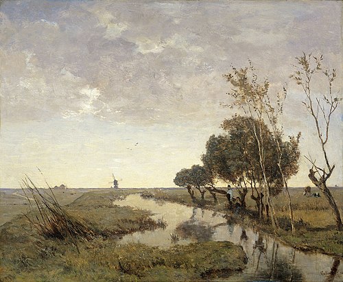 Landscape with windmill at Abcoude, 1878, Paul Joseph Constantin Gabriël