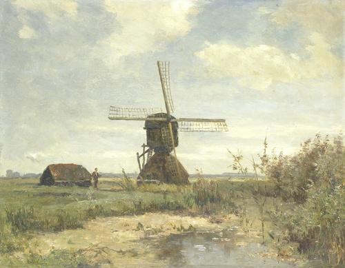 ‘Sunny Day’: a windmill on a watercourse, 1881, Paul Joseph Constantin Gabriël