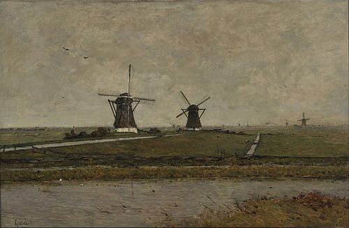 Polder with Mills near Overschie, 1898, Paul Joseph Constantin Gabriël