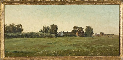 Landschap met twee boerderijen, 1873, Paul Joseph Constantin Gabriël