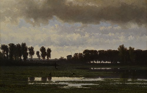 Jager in een polderlandschap, 1868, Paul Joseph Constantin Gabriël