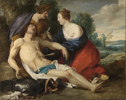 St.  Irene removing the arrows from the body of St. Sebastian, 1635, Theodoor Rombouts