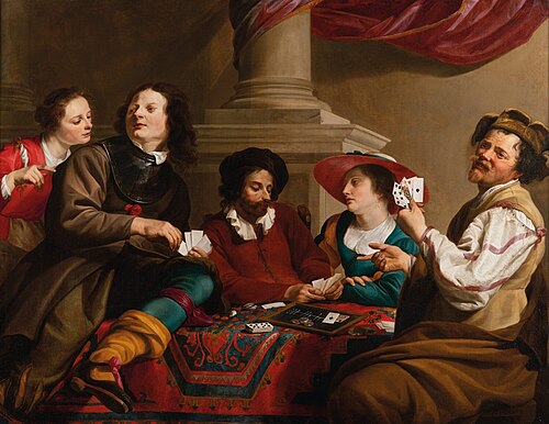 Card Players in an Interior, 1628, Theodoor Rombouts