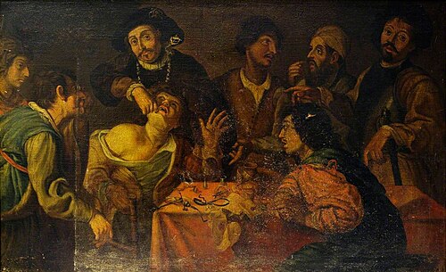 A Troupe of Travelling Performers, including a Toothdrawer, , Theodoor Rombouts
