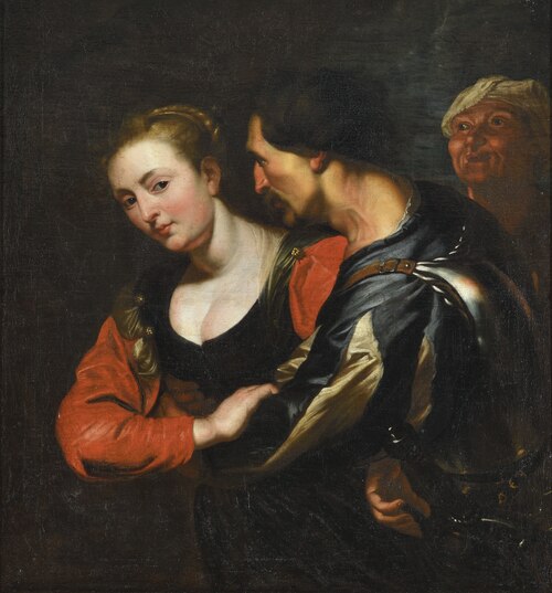 Landsknecht mit Mädchen, 1601, Theodore Rombouts