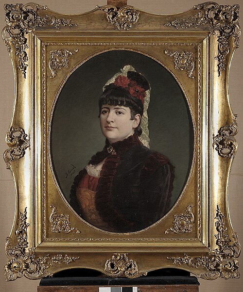 Portrait of a lady in a hat., 1885, Maurycy Sztencel