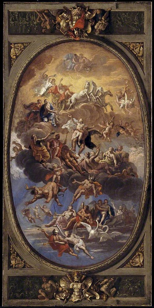 Sketch for a Ceiling Decoration: An Assembly of the Gods, 1690, Antonio Verrio