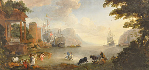 Paysage avec l'enlèvement d'europe, 1696, Hendrik van Minderhout