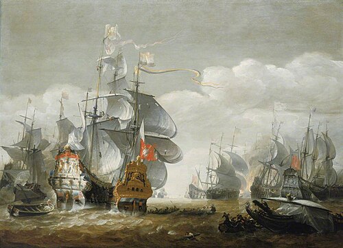 The Battle of Lowestoft, 3 June 1665, Showing HMS 'Royal Charles' and the 'Eendracht', 1665, Hendrik van Minderhout