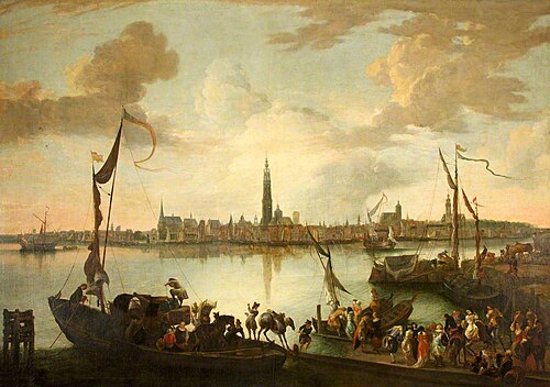 Antwerp from across the Scheldt, 1678, Hendrik van Minderhout