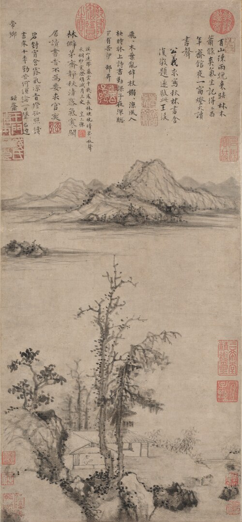 A Scholar's Retreat amid Autumn Trees, 1403, Wang Fu