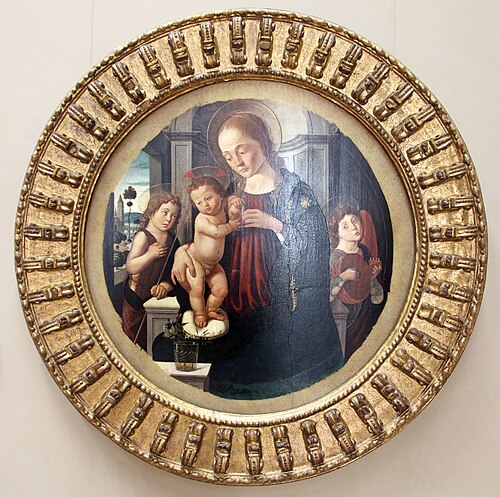 madonna col bambino, san giovannino e angelo musicante, , Biagio di Antonio Tucci