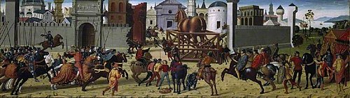 The Siege of Troy - The Wooden Horse, , Biagio di Antonio Tucci