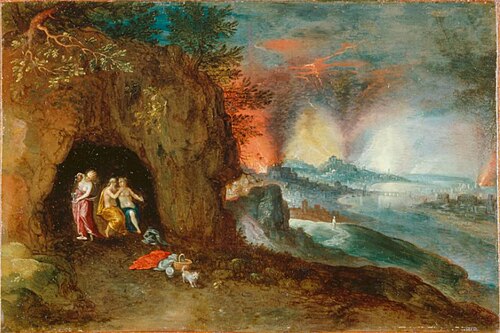 Sodom and Gomorrah, 1585, Gillis Mostaert
