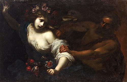 Pluto raupt Proserpina, 1700, Cecco Bravo