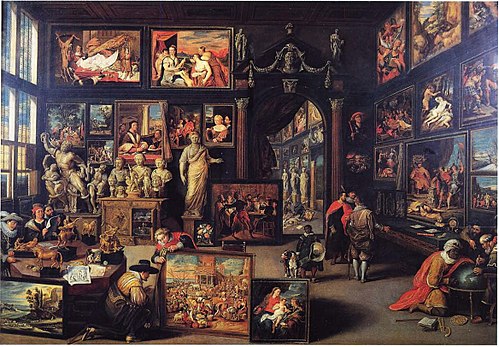 Collection of Cornelis de Geest with Paracelsus, 1630, Willem van Haecht