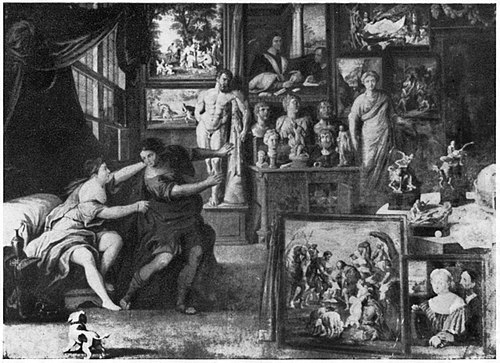 Collection of Cornelis van der Geest with Joseph and Potiphar's wife, 1630, Willem van Haecht