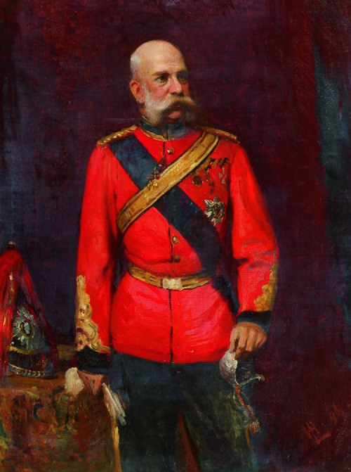 Kaiser Franz Joseph I. in englischer Regimentsuniform, 1896, Leopold Horovitz