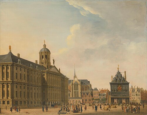 Vue du Dam à Amsterdam, 1750, Jan Ekels