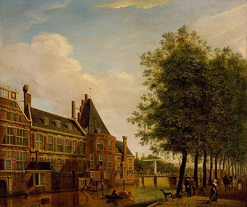 De Kloveniersdoelen aan de Amstel, 1775, Jan Ekels