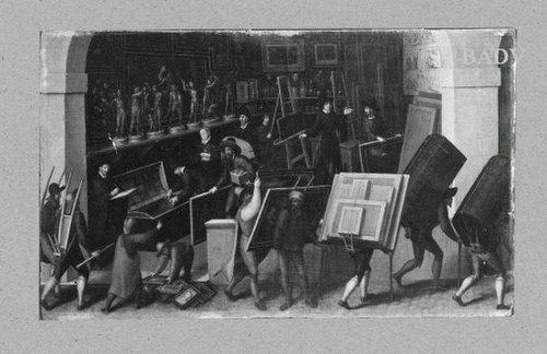 at a dealer in works of art, 1595, Abel Grimmer