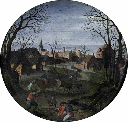 The Four Seasons, Autumn Wood-cutting, 1610, Abel Grimmer