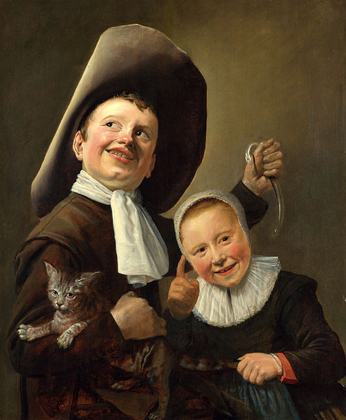 A boy and a girl with a cat and an eel, 1635, Judith Leyster