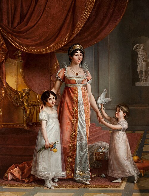 Ritratto di Giulia Clary e delle figlie Zenaide e Carlotta, 1809, Jean-Baptiste Wicar