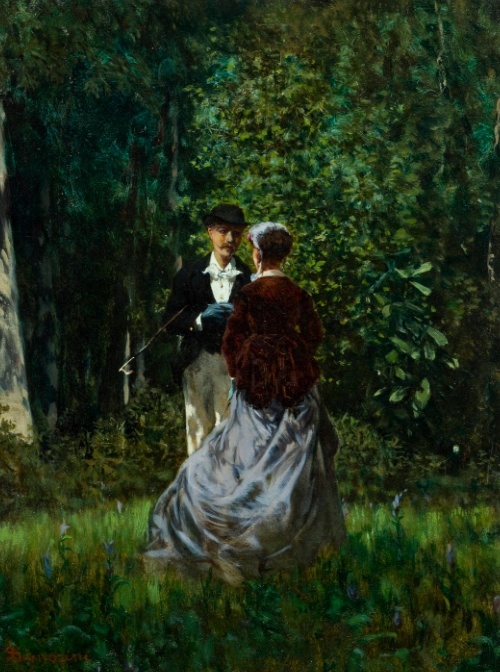 Meeting in the woods, 1873, Telemaco Signorini