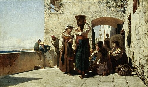 Fishmongers in Lerici (1874 version), 1874, Telemaco Signorini