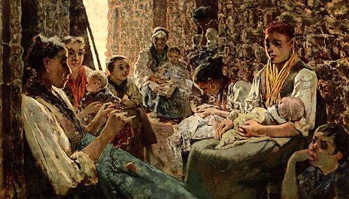 Idle hours at Riomaggiore, 1892, Telemaco Signorini