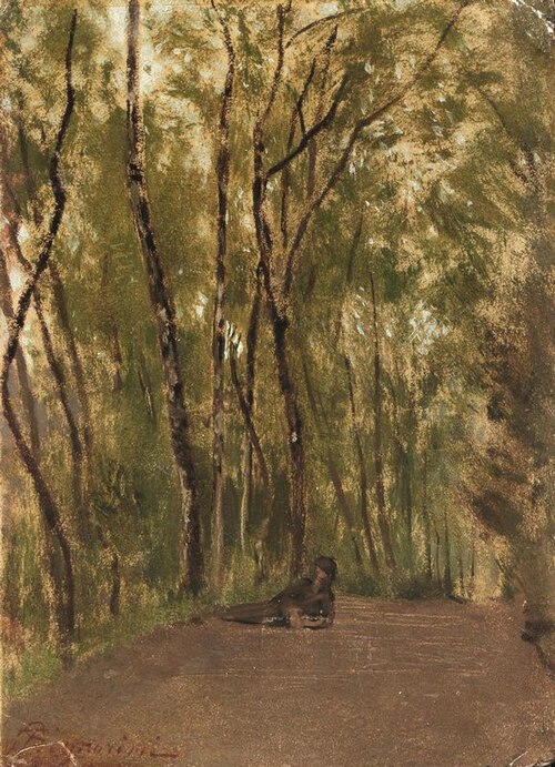 Figure lying in the woods, 1900, Telemaco Signorini