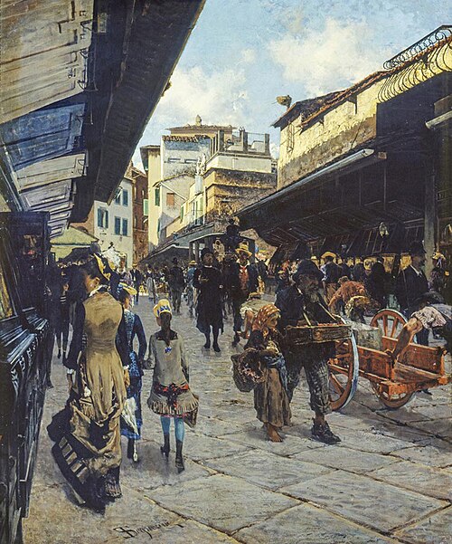 The Ponte Vecchio in Florence, 1878, Telemaco Signorini