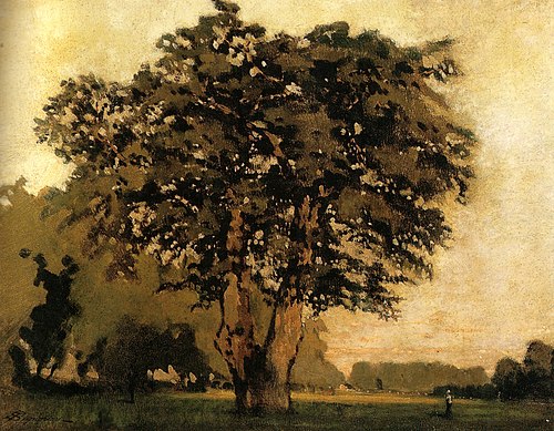 The oak at the Cascine, 1862, Telemaco Signorini