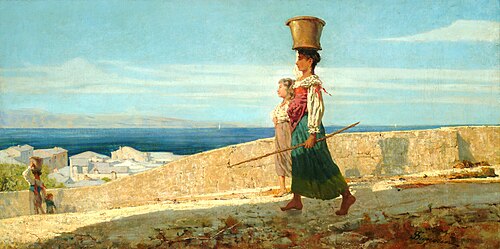 Water-carriers in La Spezia, 1862, Telemaco Signorini