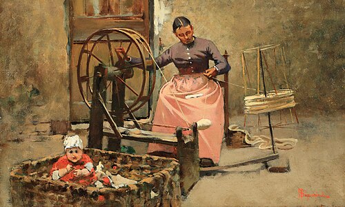 At the spinning wheel, 1881, Telemaco Signorini