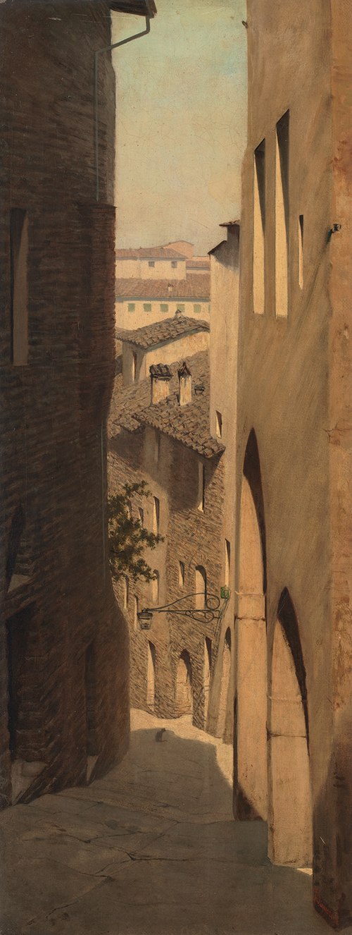 Small italian village, 1900, Telemaco Signorini