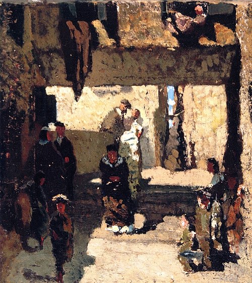 The Jewish quarter in Venice, 1860, Telemaco Signorini