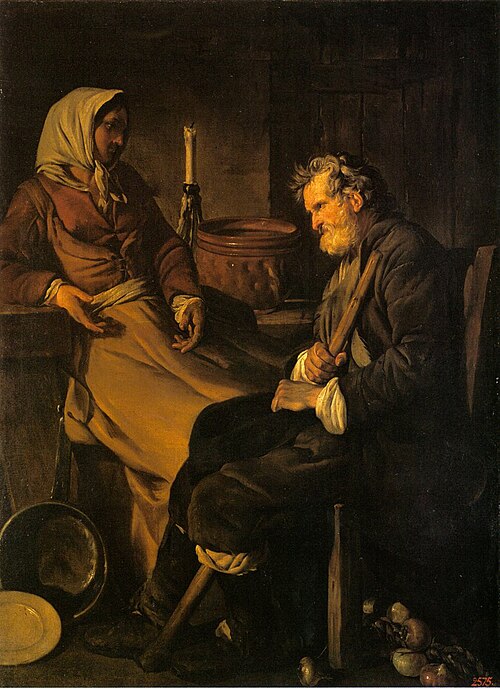 Vieil homme dans une cuisine, 1745, Jean-Baptiste Marie Pierre