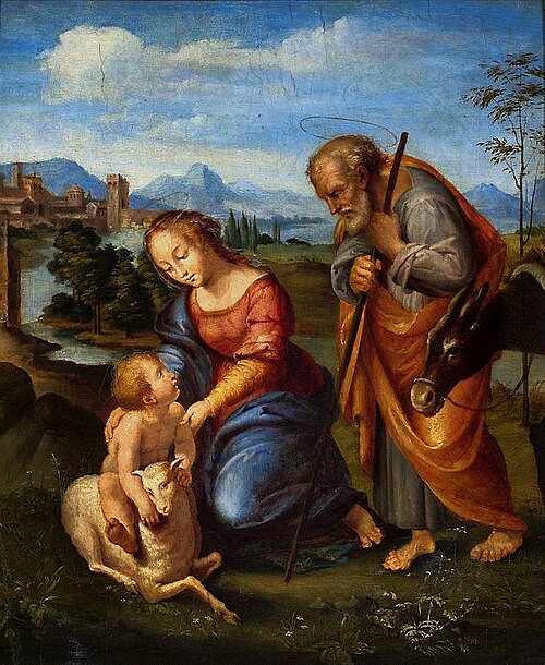 Holy Family with a lamb, , Giovan Francesco Penni