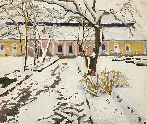 Manor-House at Modlnica in Winter, 1905, Stanisław Kamocki