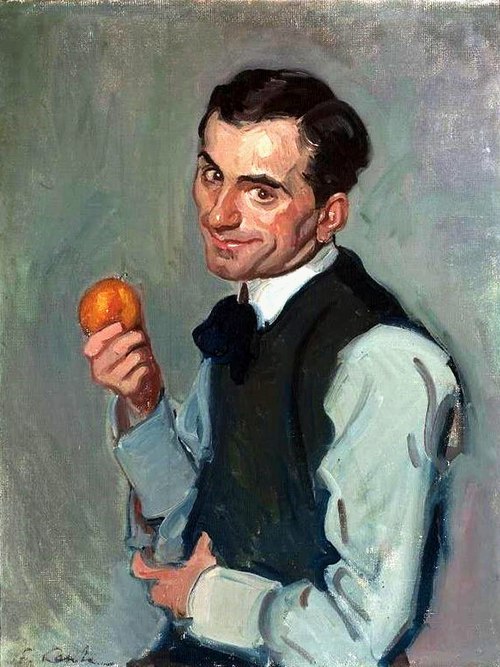 A man with an orange., 1914, Stanisław Lentz