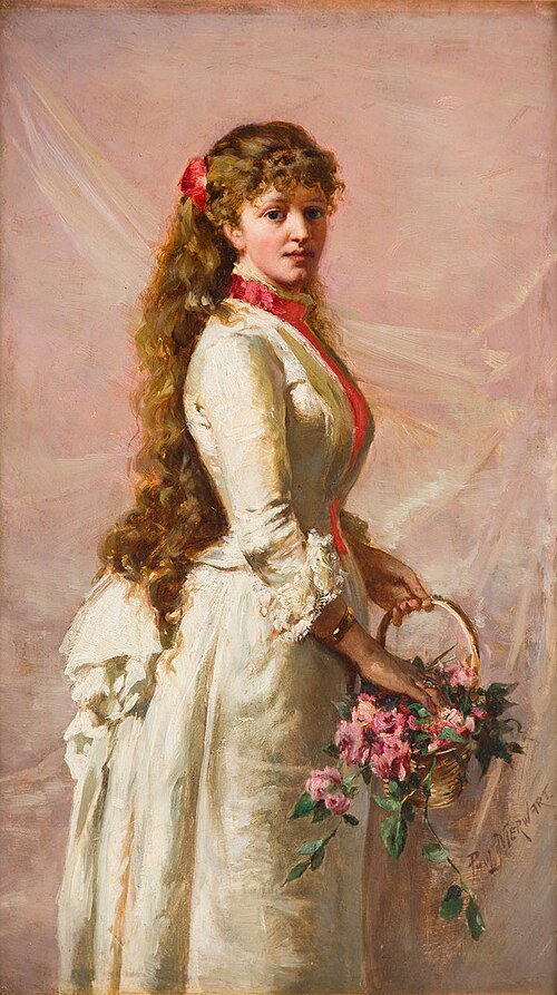 Paryżanka. Dziewczyna z koszem kwiatów, 1850, Paul Merwart