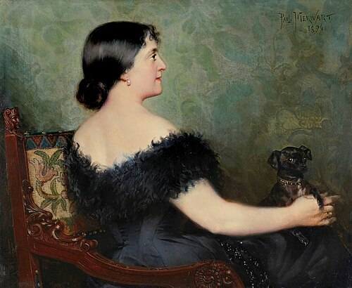 Dama z pieskiem, 1894, Paul Merwart