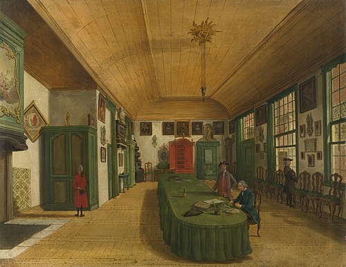 Interior of the Hall of the "Art Is Obtained by Labor Society" in Leiden, 1780, Paulus Constantijn la Fargue