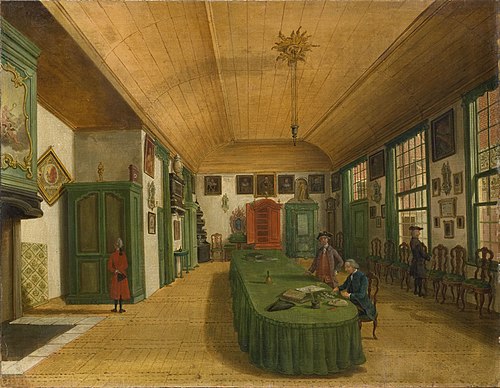 De vergaderzaal van het genootschap Kunst Wordt Door Arbeid Verkregen, 1774, Paulus Constantijn la Fargue