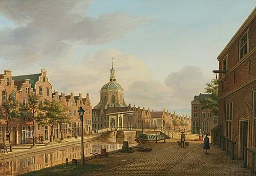 View of the Korte-Mare in Leiden, looking South, 1780, Paulus Constantijn la Fargue