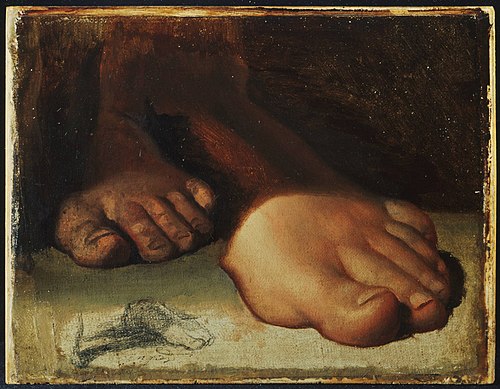 Studies for foot in "Jesus Giving the Keys to Saint Peter", 1817, Jean-Auguste Dominique Ingres
