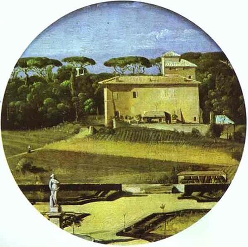 Rome, Villa Borghese, La Casina de Raphaël vue depuis la Villa Médicis, 1807, Jean-Auguste Dominique Ingres