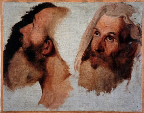 Deux têtes d'homme, 1850, Jean-Auguste Dominique Ingres